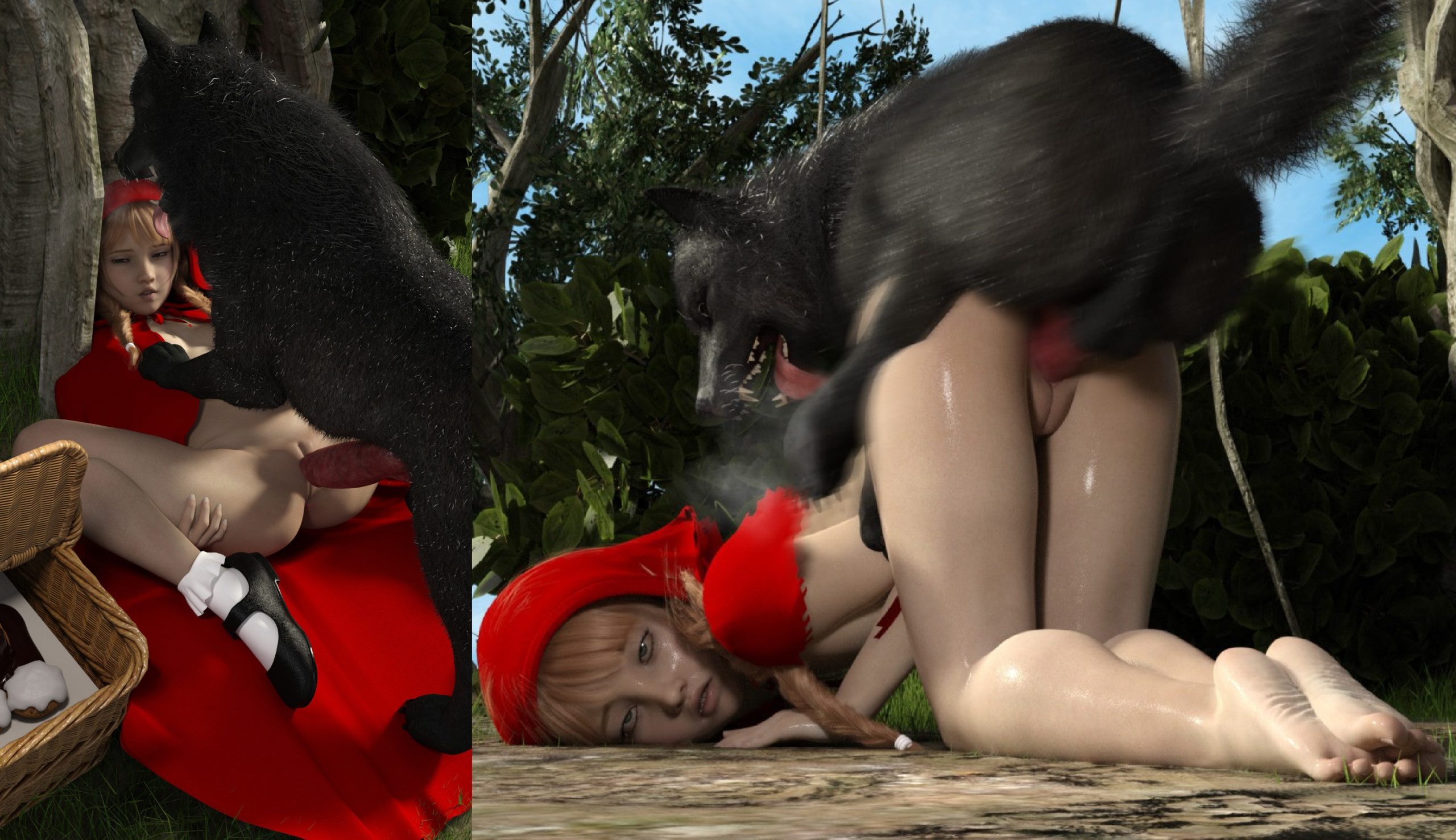 Little Red Riding Hood 3d lolicon fuck bestiality
