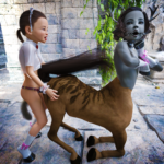 little girl fucks with a pony