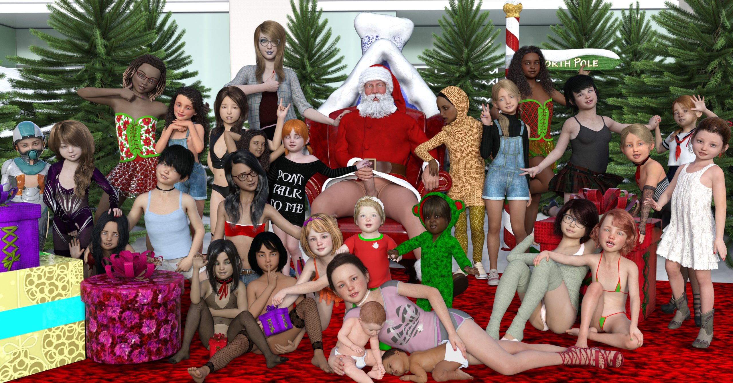 Naked santy surrounded by naked little girls christmas loli 3d porn xxx