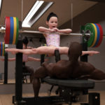 guy bodybuilder fucks little girl on a gym machine