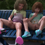little girls show pussy and masturbate on the playground 3d
