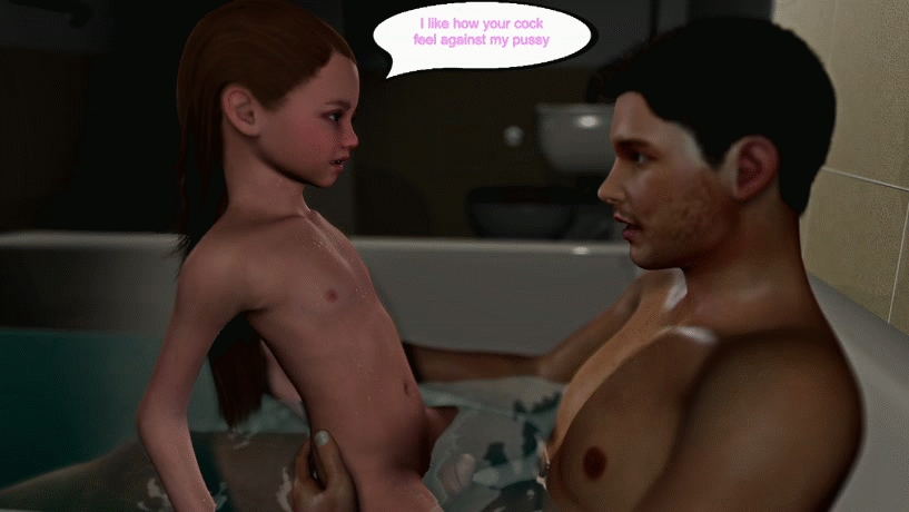 daddy daughter take a bathroom together and girl rubs her pussy on daddy's dick 3d animation