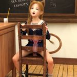 little schoolgirl fucks a dildo in the classroom 3d