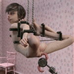 Schoolgirl Naked Pussy Masturbation Sex Toy Bondage 3d animation