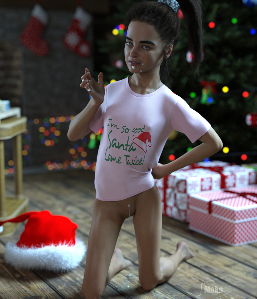 naked daughter on the background of a christmas tree dad cum in mouth sex 3d